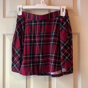 plaid red skirt